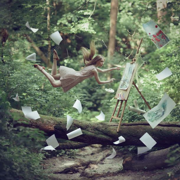 飞舞的姑娘纸张丛林写生jpg设计背景_新图网 https://ixintu.com 丛林 写生 姑娘 纸张 飞舞