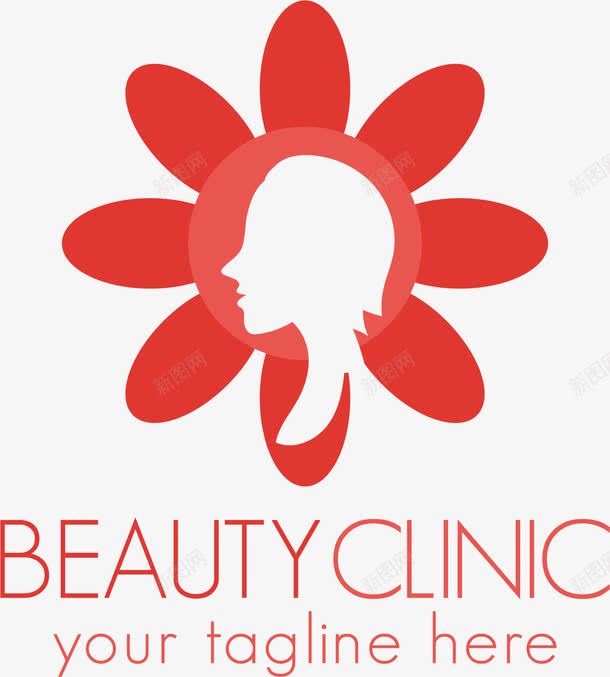 红色女性侧脸logo图标png_新图网 https://ixintu.com logo标识 图标 女性侧脸 红色 美容logo设计 美容spa