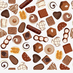 咖啡色爱心巧克力糖果图高清图片