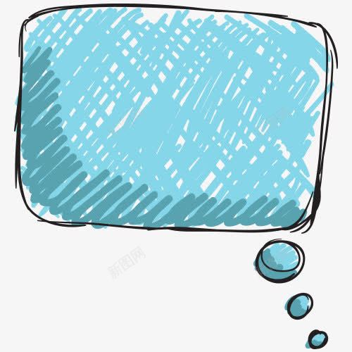 蓝色手绘对话框png免抠素材_新图网 https://ixintu.com 对话 气泡对话框 聊天 蓝色手绘对话框对话框免费下载
