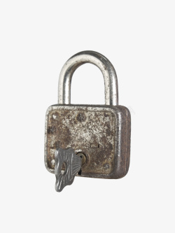 生锈的钥匙笔刷废弃铁锁高清图片