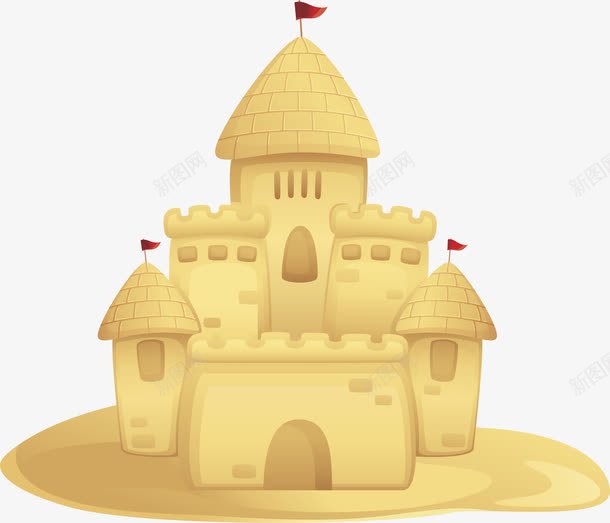 城堡png免抠素材_新图网 https://ixintu.com png 城堡 沙土 沙子 玩具 矢量素材 红旗