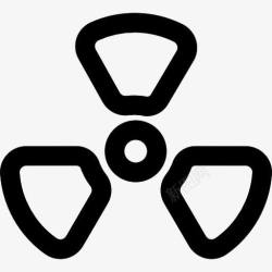 放射性标志辐射警告的轮廓图标高清图片