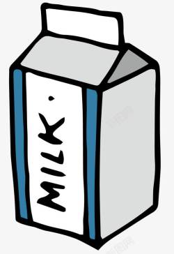 蓝色瓶身卡通牛奶瓶高清图片