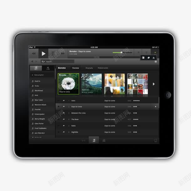 黑色iPad音乐播放界面png免抠素材_新图网 https://ixintu.com PSD分层素材 iPad iPad素材 应用程序 播放器 播放器素材 时间 横屏 状态 状态栏 电量 界面 网络 音乐 音乐应用程序 音乐播放 音乐播放器 音乐素材 音乐黑色 黑色 黑色素材 黑色音乐