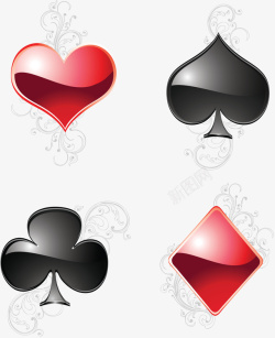 红巧梅黑红梅方扑克牌图标高清图片