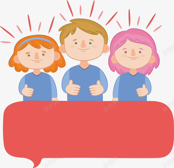 三个竖起拇指的人png免抠素材_新图网 https://ixintu.com 大拇指 手动点赞 点赞 矢量png 称赞 红色标题框