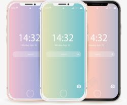新款iphone三种颜色苹果手机矢量图高清图片