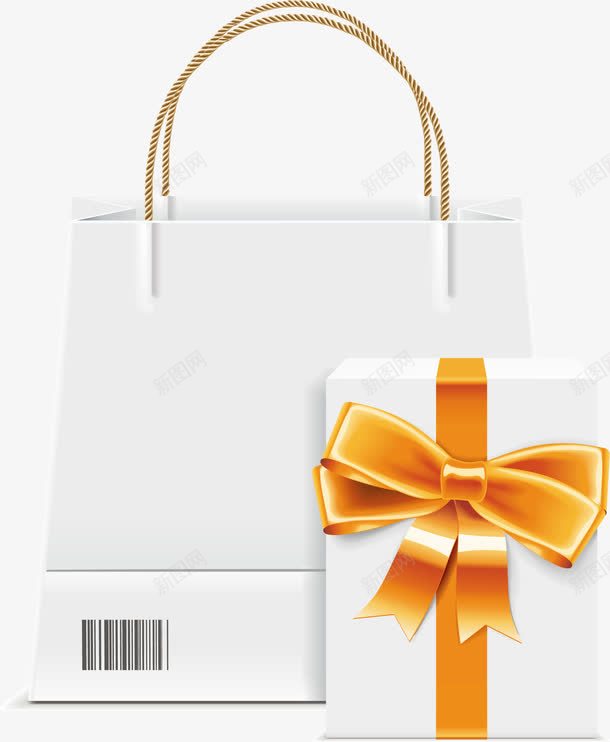 白色的购物袋礼盒png免抠素材_新图网 https://ixintu.com 白色的 白色购物袋 矢量png 礼物包装 礼盒 购物袋 送礼物