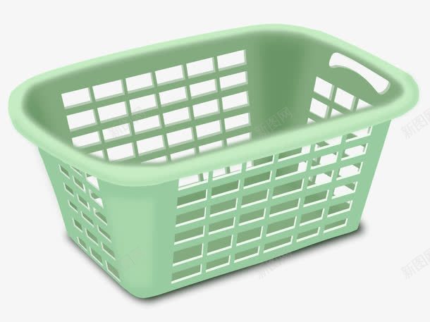 塑料洗衣篮png免抠素材_新图网 https://ixintu.com 塑料 干洗店 篮子 绿 黑色
