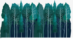 一排树木深绿色的树林矢量图高清图片