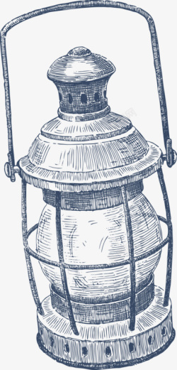 古老的煤油灯手绘煤油灯高清图片
