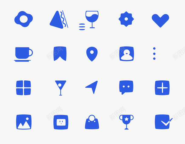 蓝色线型网页UI图标的iconpng_新图网 https://ixintu.com UI icon 小图标 网页