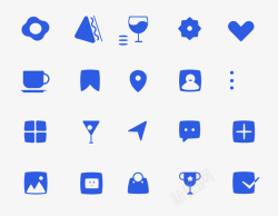 网页网格线型图标08蓝色线型网页UI图标的icon高清图片