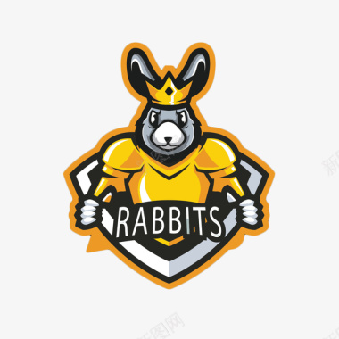 黄色兔子体育竞技游戏logo矢量图图标图标