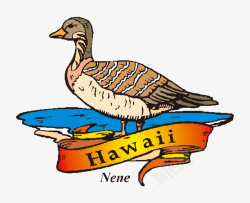 棕灰色的夏威夷雁卡通手绘棕灰色夏威夷雁矢量图高清图片