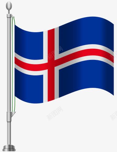 冰岛国旗png免抠素材_新图网 https://ixintu.com 冰岛 十字 国旗 旗帜 蓝色