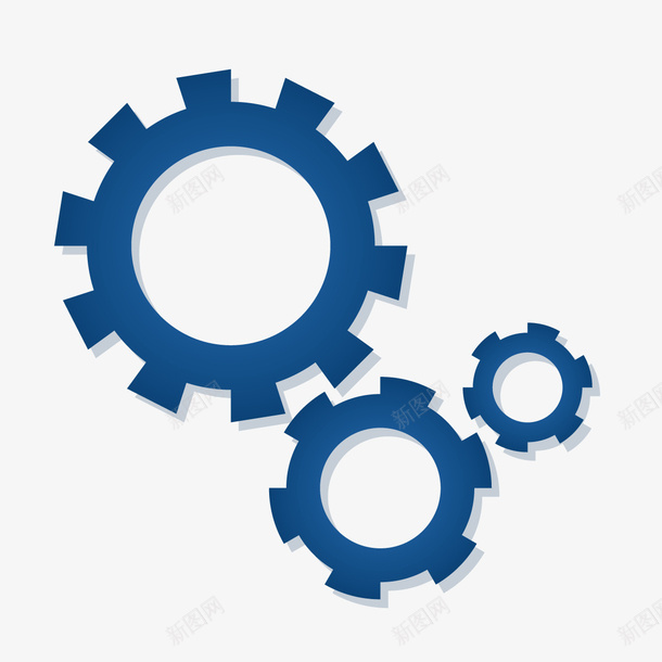 蓝色齿轮矢量图ai免抠素材_新图网 https://ixintu.com 商务 大小齿轮 转动 齿轮矢量 矢量图