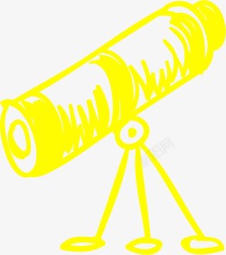 彩色画笔海报黄色望远镜装饰图案高清图片