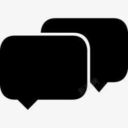 缪图标更大两个黑色矩形对话框界面的聊天符号图标高清图片