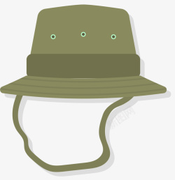 墨绿色卡通风格渔夫帽素材