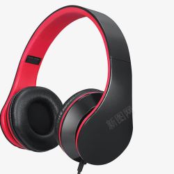 低音效果的耳机红黑色耳机高清图片