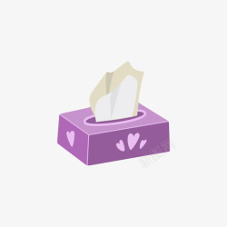 餐巾纸包装紫色带爱心图案的抽纸巾卡通高清图片