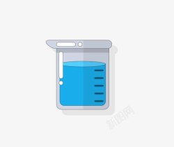 化学实验仪器透明烧瓶图标高清图片