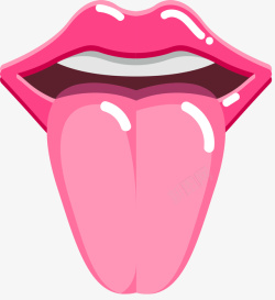 吐舌头卡通粉色嘴巴素材