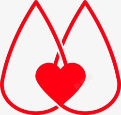 爱心献血红色线条无偿献血高清图片
