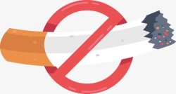 矢量烟头香烟和禁止标志卡通高清图片