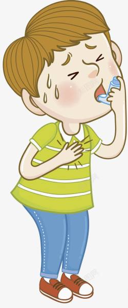 哮喘哮喘的男孩高清图片