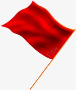 手绘飘扬的红色旗帜素材