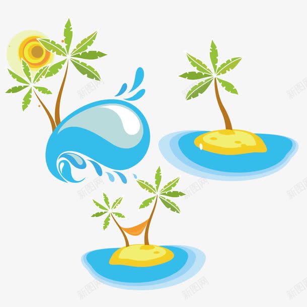 春雨和海南的椰子树png免抠素材_新图网 https://ixintu.com 春雨 椰子树 海南 蓝色的大海