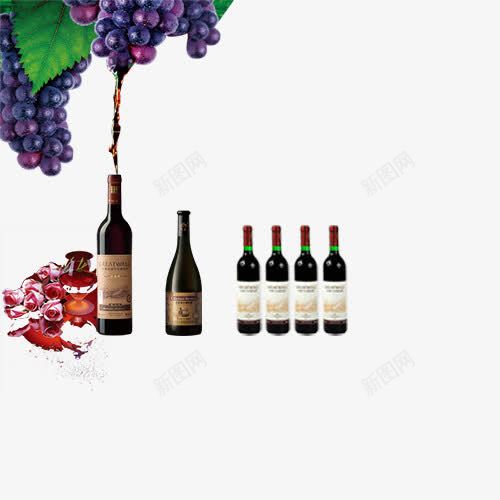 高级红酒海报png免抠素材_新图网 https://ixintu.com 产品实物 红色背景 葡萄 葡萄酒 长城葡萄酒 高清元素