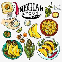 墨西哥美食插画素材