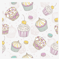 创意游戏机贴纸手绘蛋糕甜品手帐元素矢量图高清图片