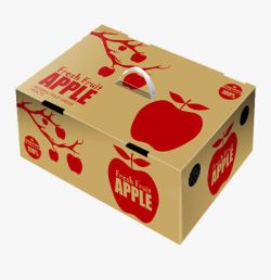 苹果箱子设计瓦楞纸箱子高清图片