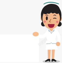 微笑医疗背景卡通医生护士举牌医疗知识宣矢量图高清图片
