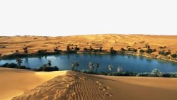 库布齐沙漠景点利比亚沙漠绿洲高清图片