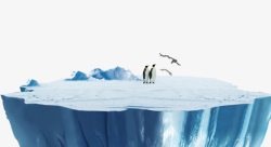冰山两只企鹅北极素材