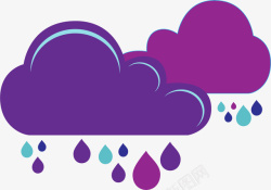 紫色雨天矢量图素材