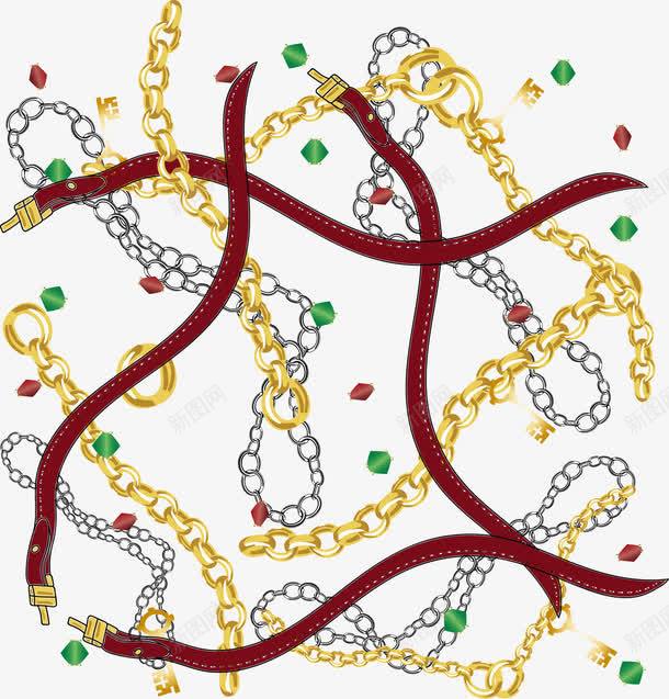 手绘链条png免抠素材_新图网 https://ixintu.com 手绘 配饰 链条