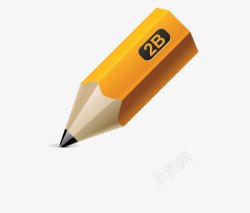 黄色2B铅笔素材