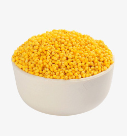 小黄米一碗金黄色的黄米高清图片