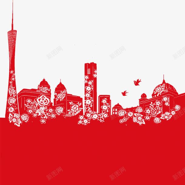 城市剪影png免抠素材_新图网 https://ixintu.com 剪影 城市剪影 广州 建筑