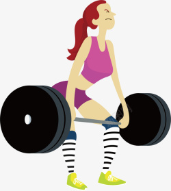 女士锻炼举重女士卡通健身人物矢量图高清图片