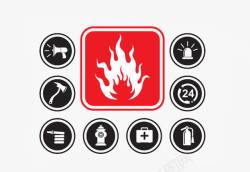 注意火灾防火安全图标要谨记高清图片