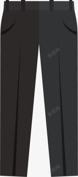裤兜男士黑色裤子矢量图高清图片