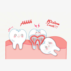 拥挤卡通卡通智齿牙痛图示高清图片